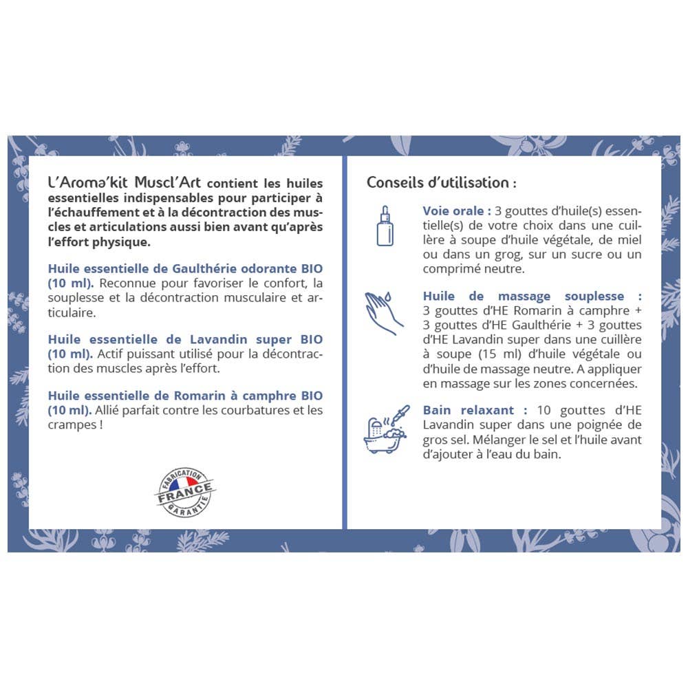 Propos'Nature Aroma'kit Muscl'art - 3 Organic Essential Oils - Elliotti