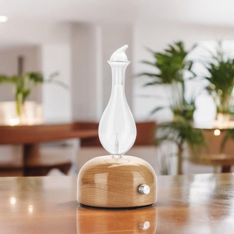 Zen Arome Aurora Cold Nebulization Diffuser – FSC Wood & Hand - Crafted Glass - Elliotti