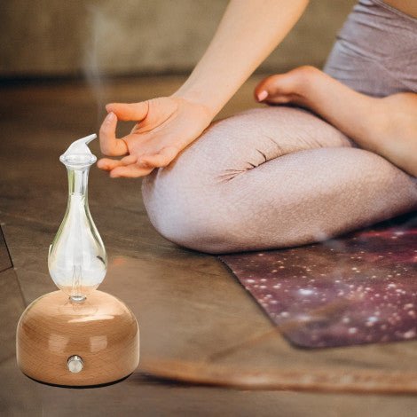 Zen Arome Aurora Cold Nebulization Diffuser – FSC Wood & Hand - Crafted Glass - Elliotti