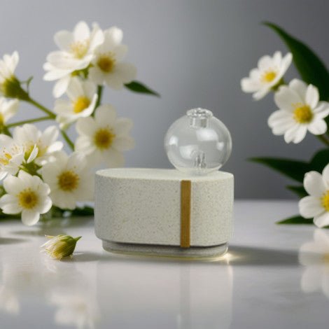 Zen Arome Cimio Cold Nebulization Diffuser – Cement & Hand - Crafted Glass - Elliotti