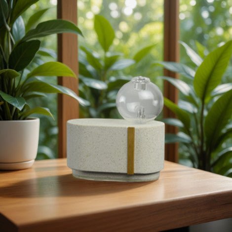 Zen Arome Cimio Cold Nebulization Diffuser – Cement & Hand - Crafted Glass - Elliotti