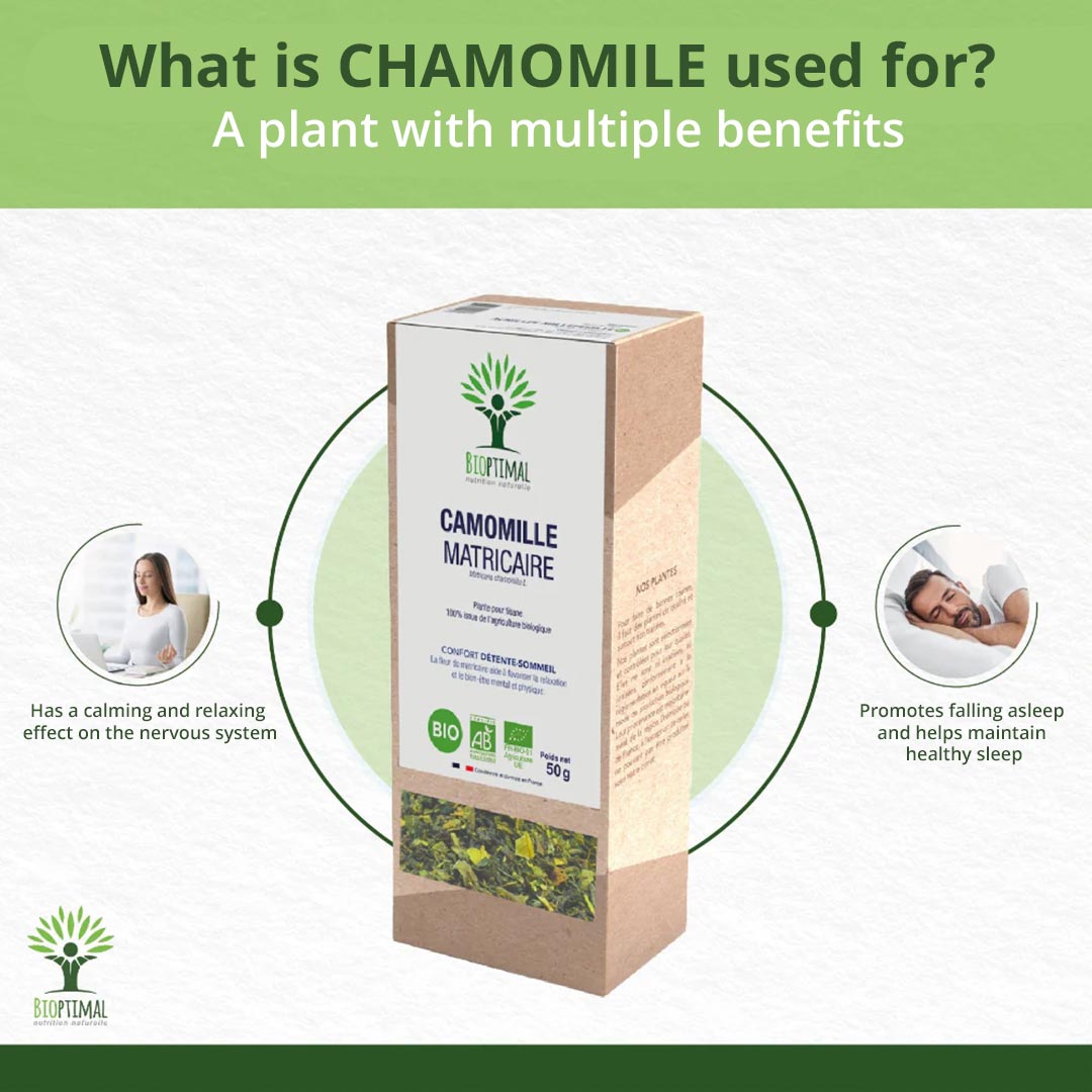 Bioptimal German Chamomile Organic Infusion, 50g - Elliotti