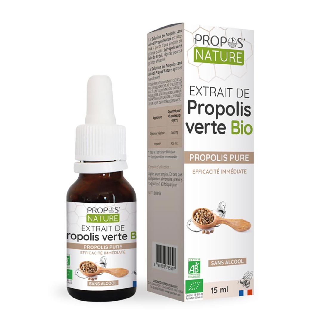 Propos'Nature Green Propolis Extract Alcohol - free, 15ml - Elliotti