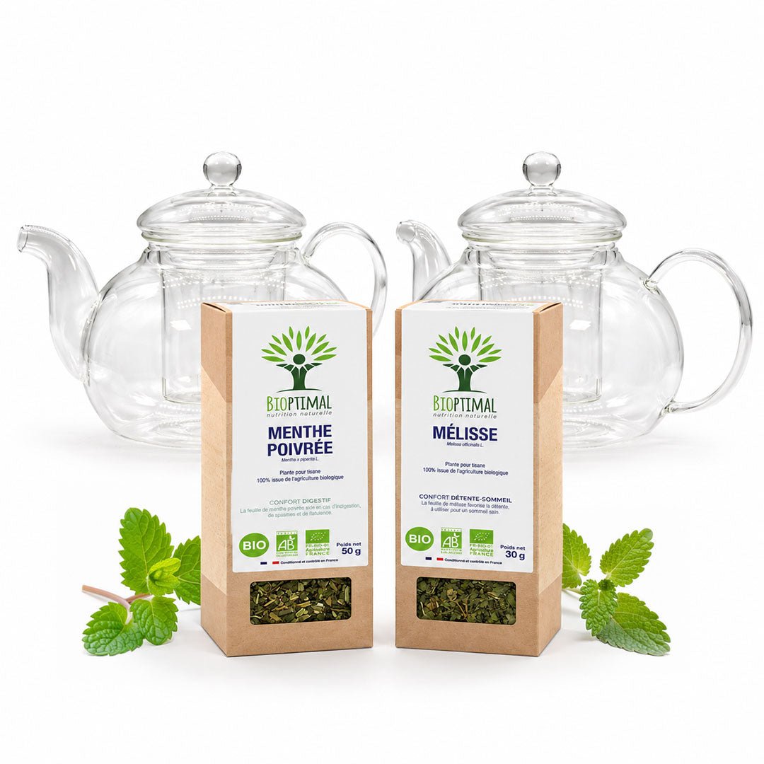 Elliotti Herbal Tea Sharing Set - 2 Glass Teapots & 2 Organic Infusions - Elliotti