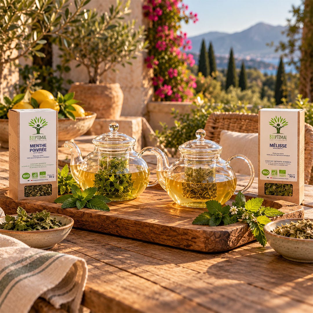 Elliotti Herbal Tea Sharing Set - 2 Glass Teapots & 2 Organic Infusions - Elliotti