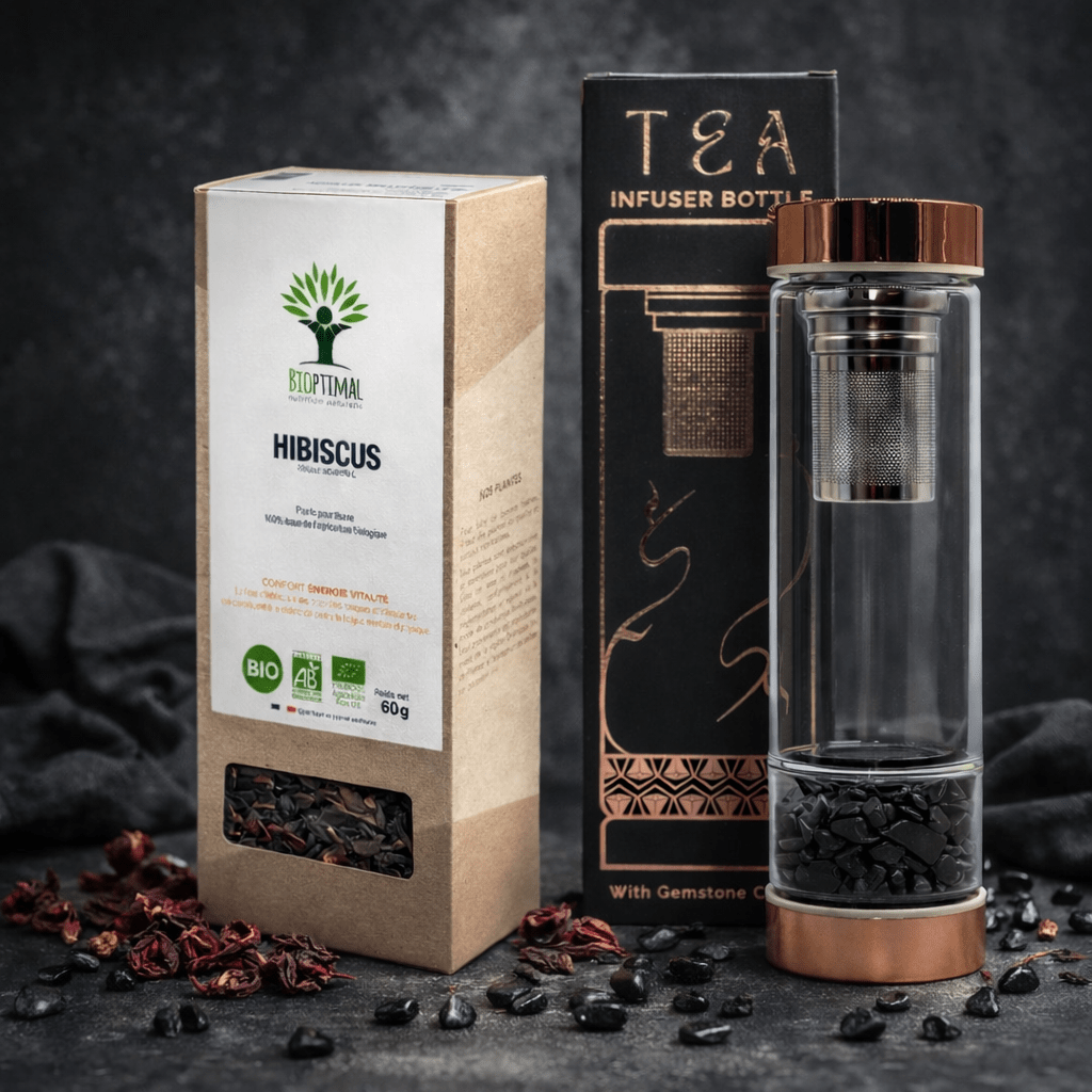 Elliotti Men’s Vitality Tea Ritual Bundle - Hibiscus + Onyx Infuser Bottle - Elliotti