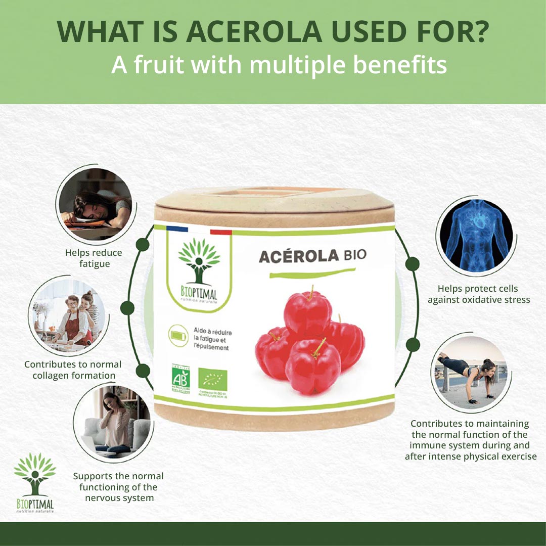 Bioptimal Organic Acerola, 200 capsules - Elliotti
