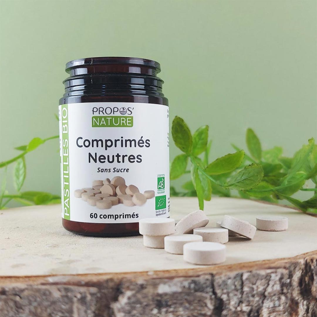 Propos'Nature Organic Neutral Lozenges – Natural Support for Essential Oils, 60 pcs - Elliotti