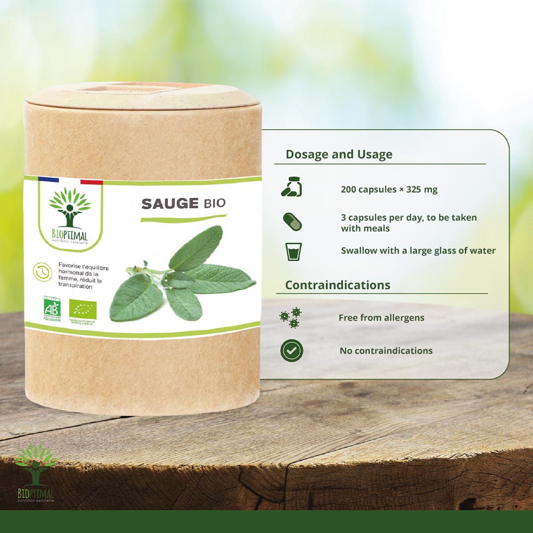 Bioptimal Organic Sage, 200 capsules - Elliotti