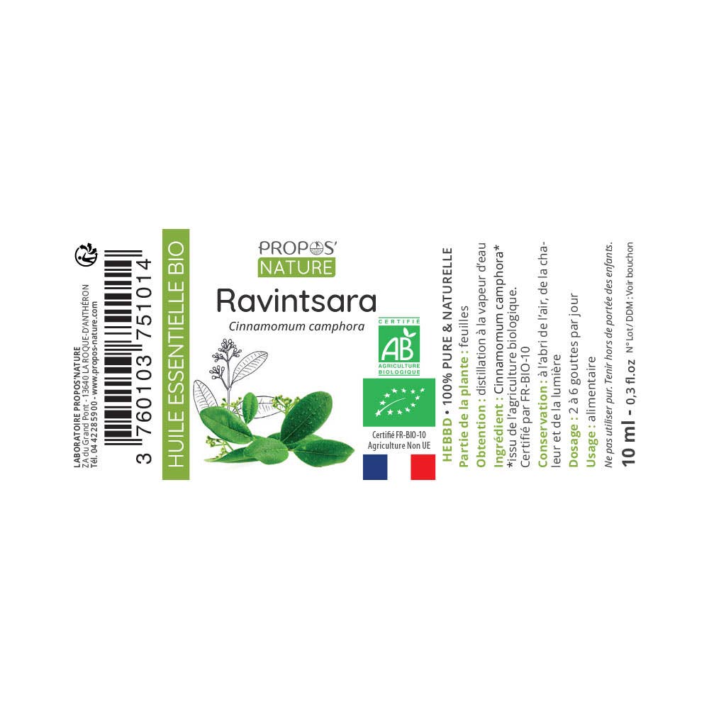 Propos'Nature Ravintsara Organic Essential Oil, 10ml - Elliotti