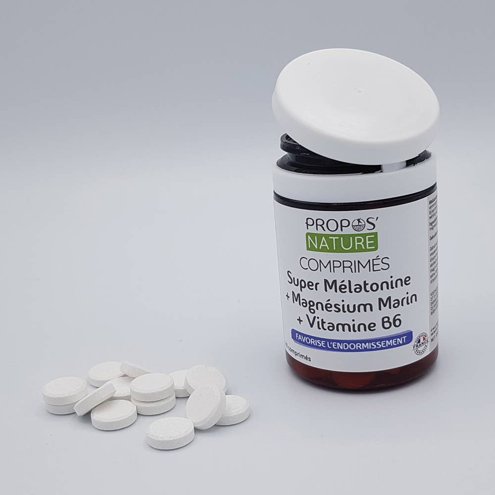 Laboratoire Propos'Nature Super Sleep - Melatonin, Magnesium & Vitamin B6, 60 Tablets - Elliotti