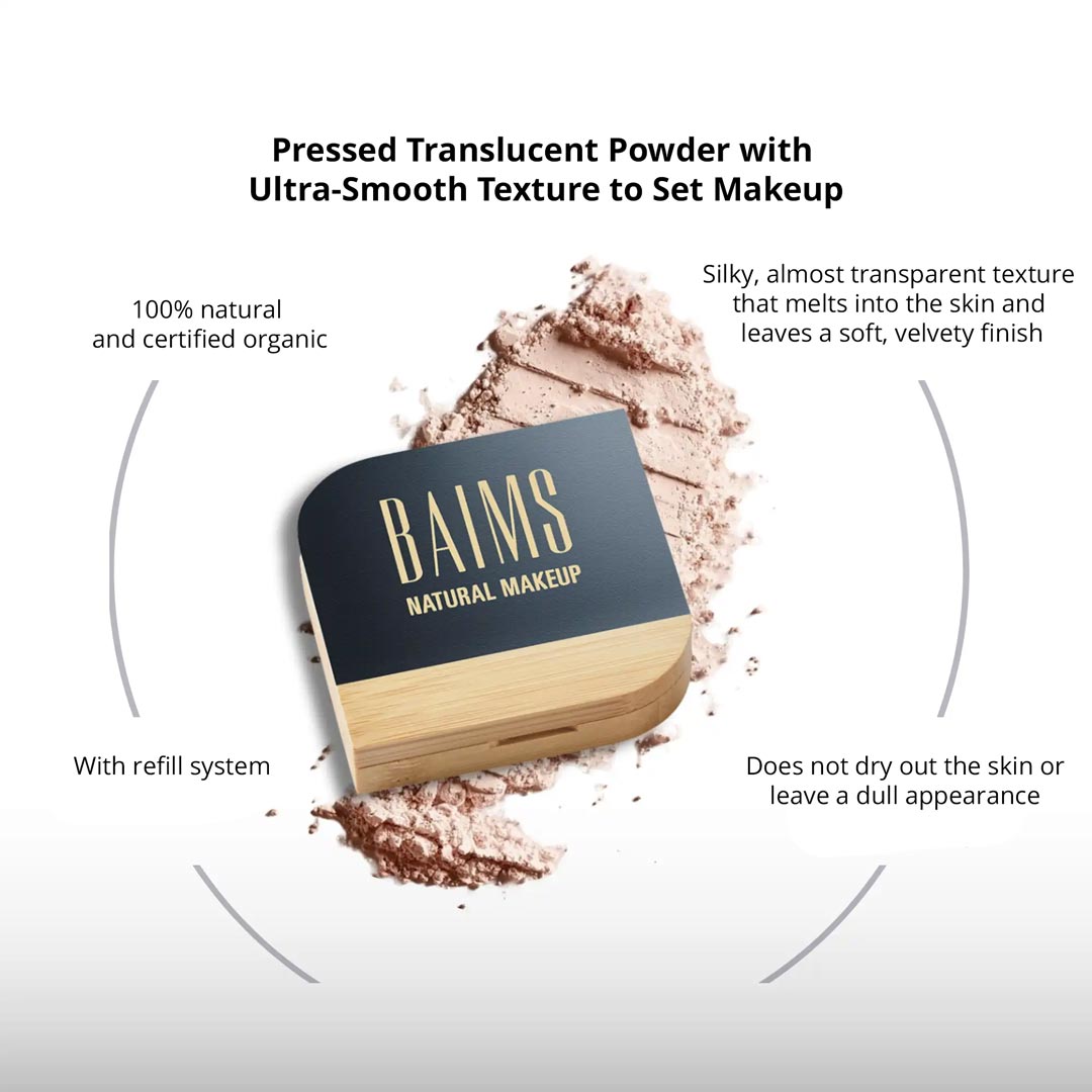 Baims Natural Makeup Translucent Pressed Powder - 10 Crystal* - Elliotti