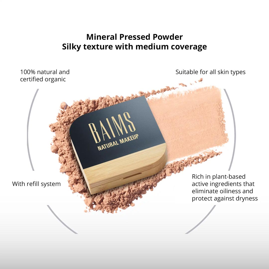 Baims Natural Makeup Velvet Finish Mineral Pressed Powder* - Elliotti