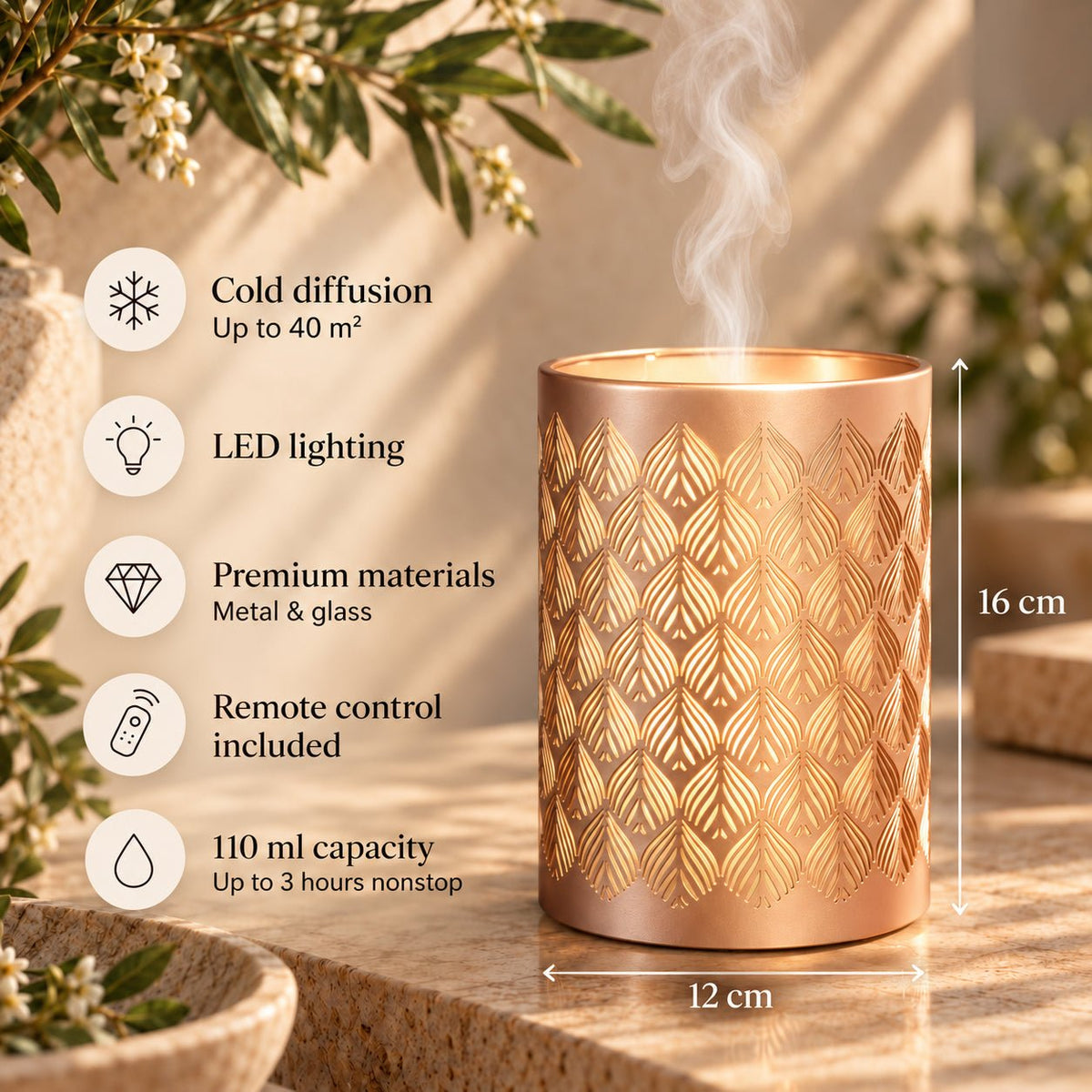 Zen Arome Vienne Ultrasonic Diffuser - 110 ml - Elliotti