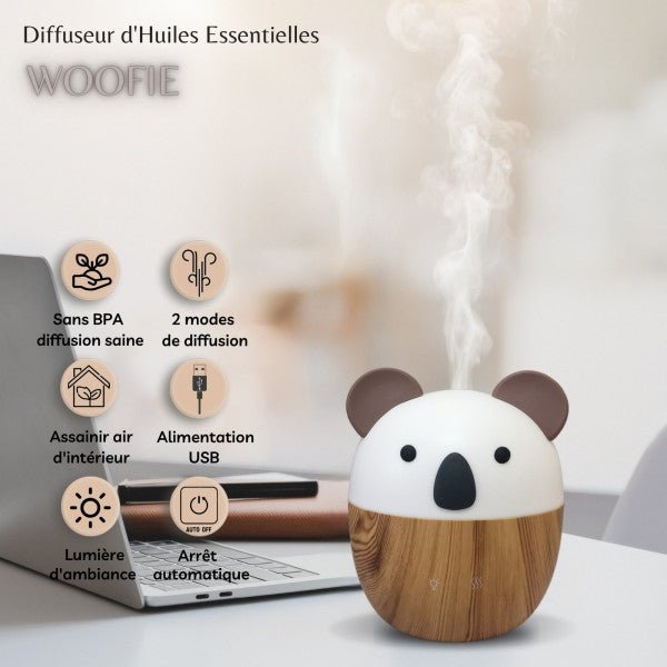 Zen Arome Woofie Ultrasonic Diffuser - LED Nightlight - 160 ml - Elliotti