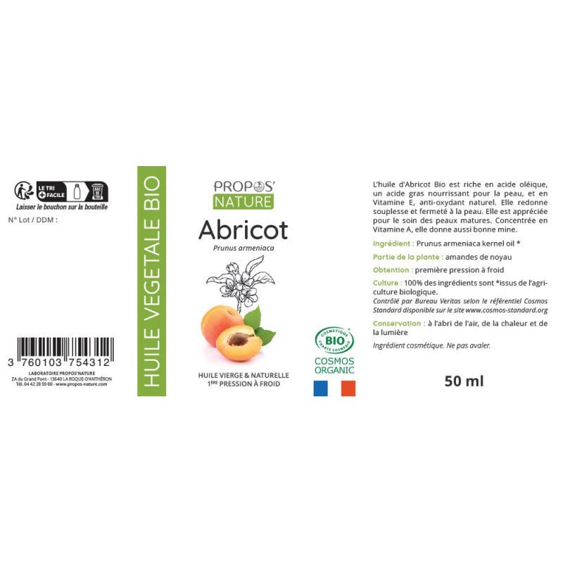 Laboratoire Propos'Nature Apricot Kernel Organic Oil - Elliotti