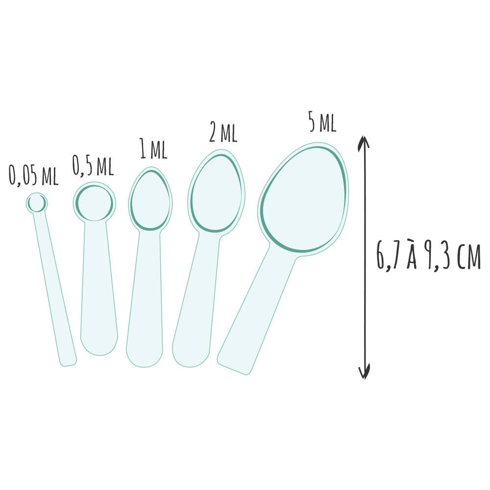 Propos'Nature 5 measuring Spoons - 0.05ml to 5ml - Elliotti