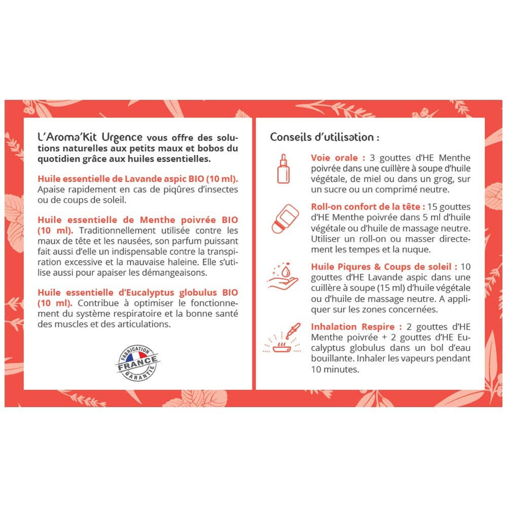 Propos'Nature Aroma'kit Emergency - 3 Organic Essential Oils - 3x10ml - Elliotti