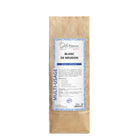 Kraft paper packaging with a white label for 'Blanc de Meudon' on a white background