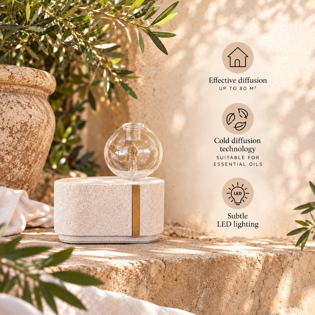 Zen Arome Cimio Cold Nebulization Diffuser – Cement & Hand-Crafted Glass - Elliotti