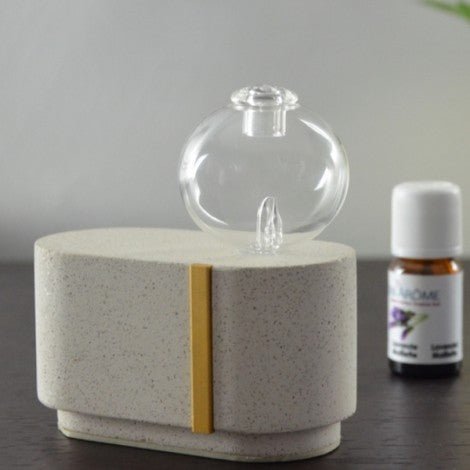 Zen Arome Cimio Cold Nebulization Diffuser – Cement & Hand - Crafted Glass - Elliotti