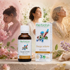 Herbiolys Sauge sclaree bottle and packaging with women in a serene setting