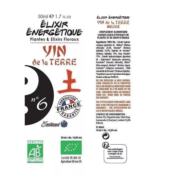 Propos'Nature Energy Elixir No. 06 Yin of the Earth (Stomach) - 50ml - Elliotti