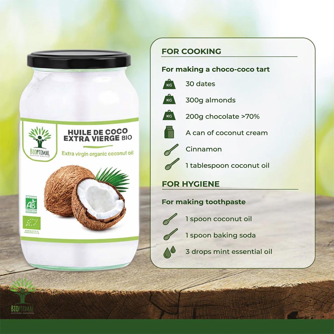 Bioptimal Extra Virgin Organic Coconut Oil, 500ml - Elliotti