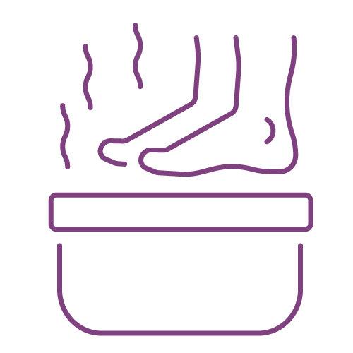 A foot bath icon, illustrating how you can use essential oils