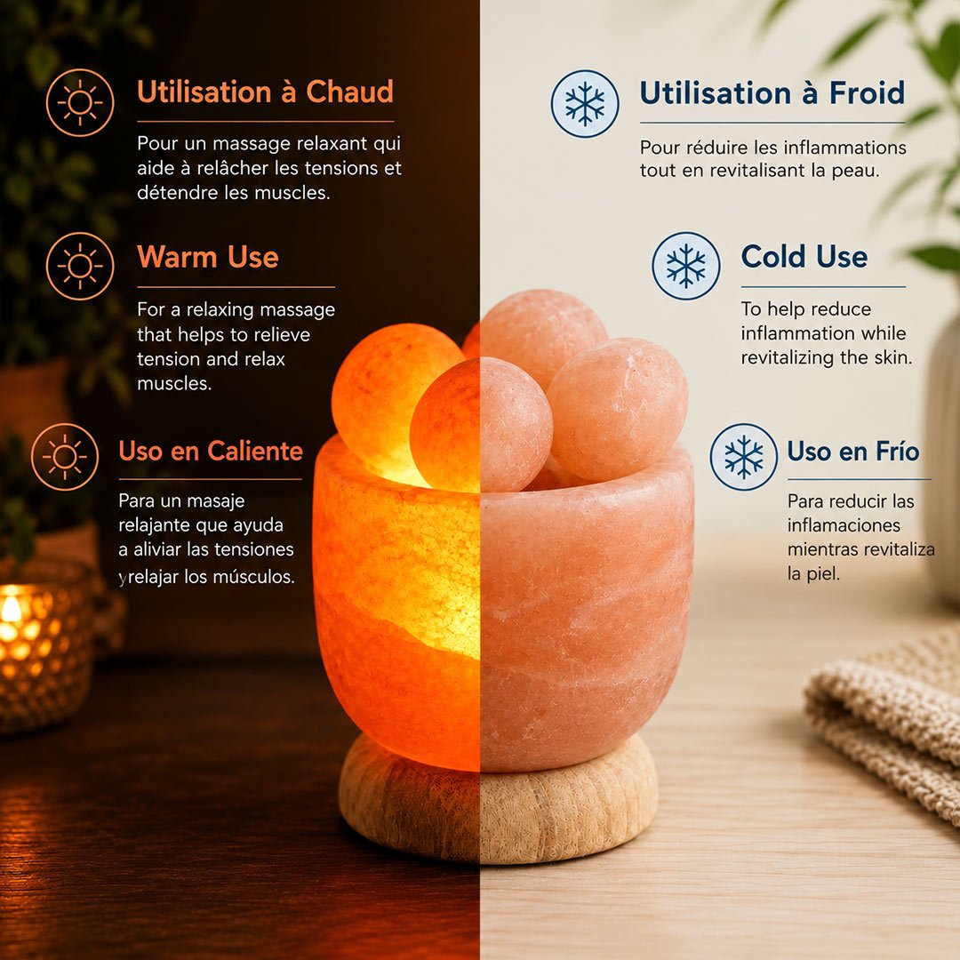 Zen Arome Himalayan Salt Lamp with 4 Massage Balls, 2 kg - Elliotti