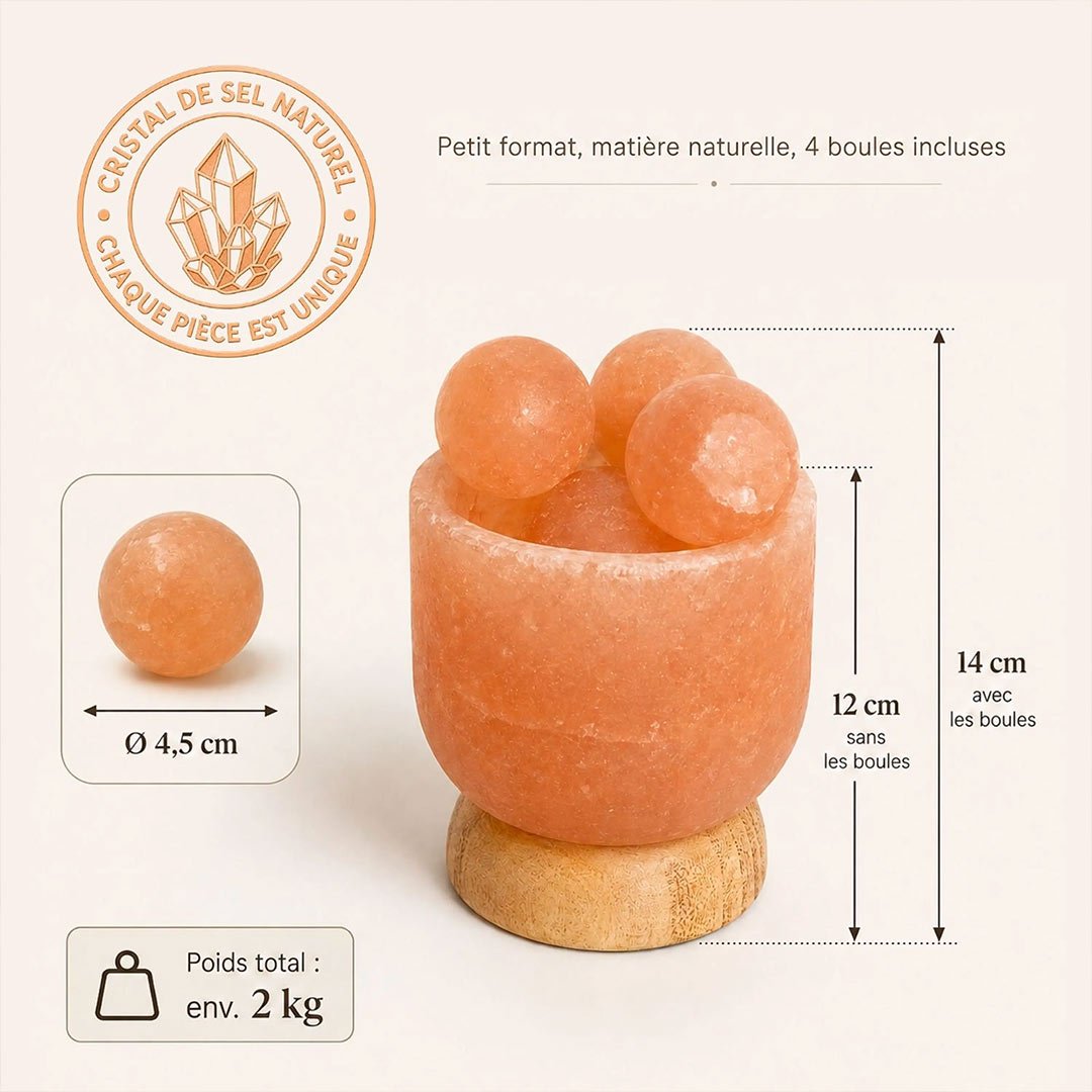 Zen Arome Himalayan Salt Lamp with 4 Massage Balls, 2 kg - Elliotti