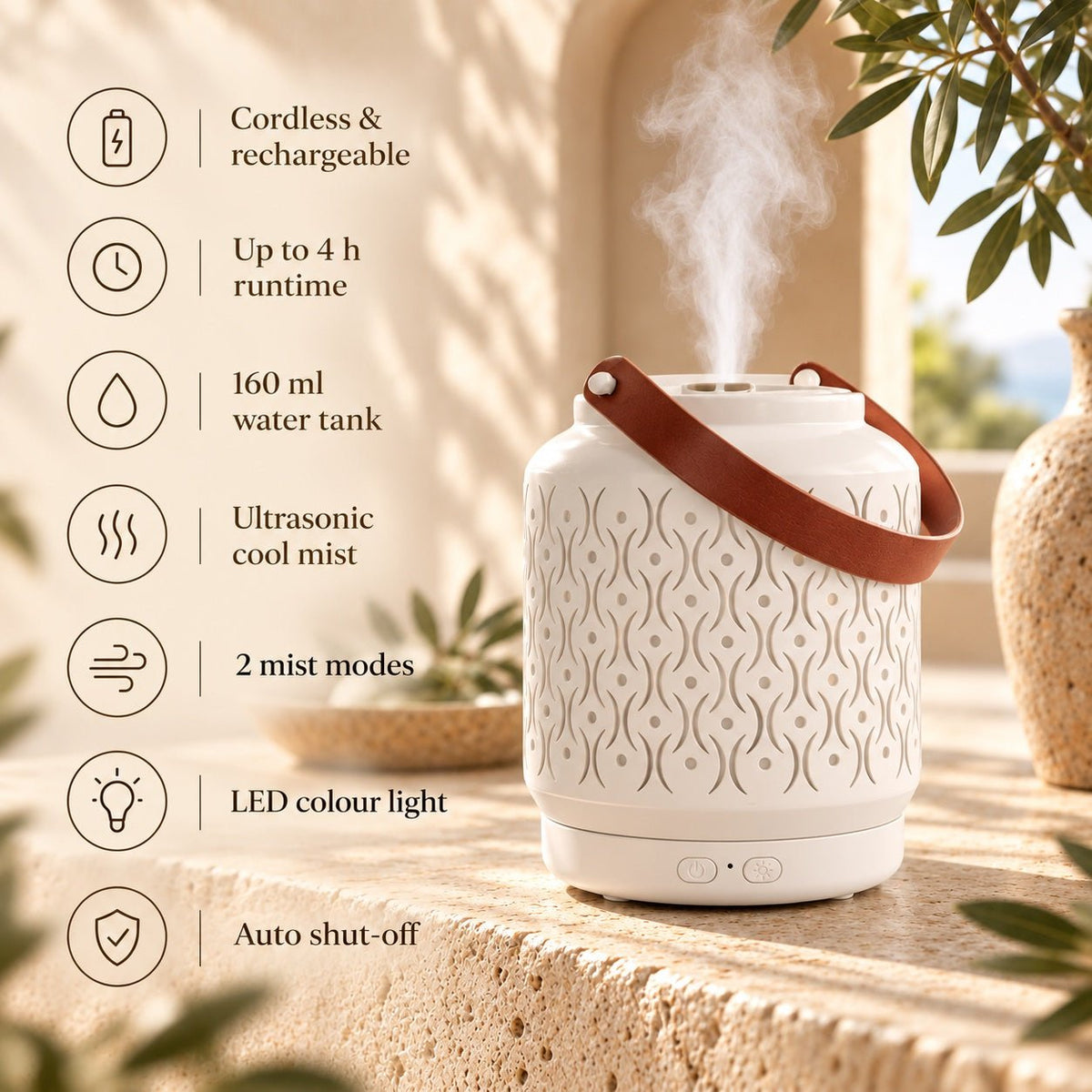 Zen Arome Madrid Wireless Ultrasonic Diffuser - 160 ml - Elliotti