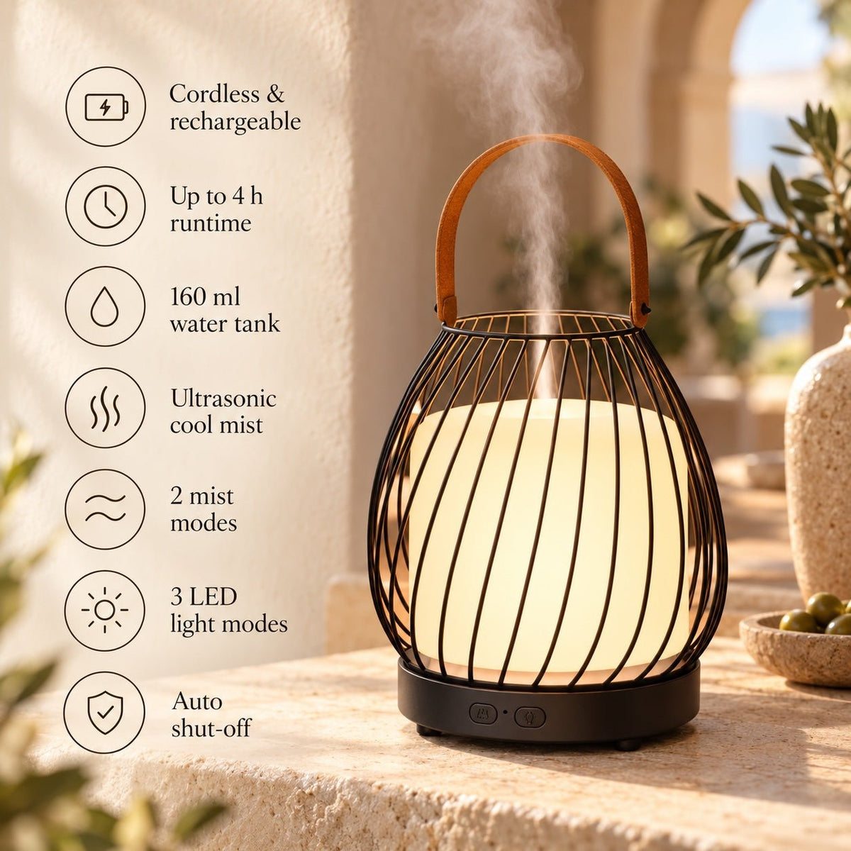 Zen Arome Milano Wireless Ultrasonic Diffuser - 160 ml - Elliotti