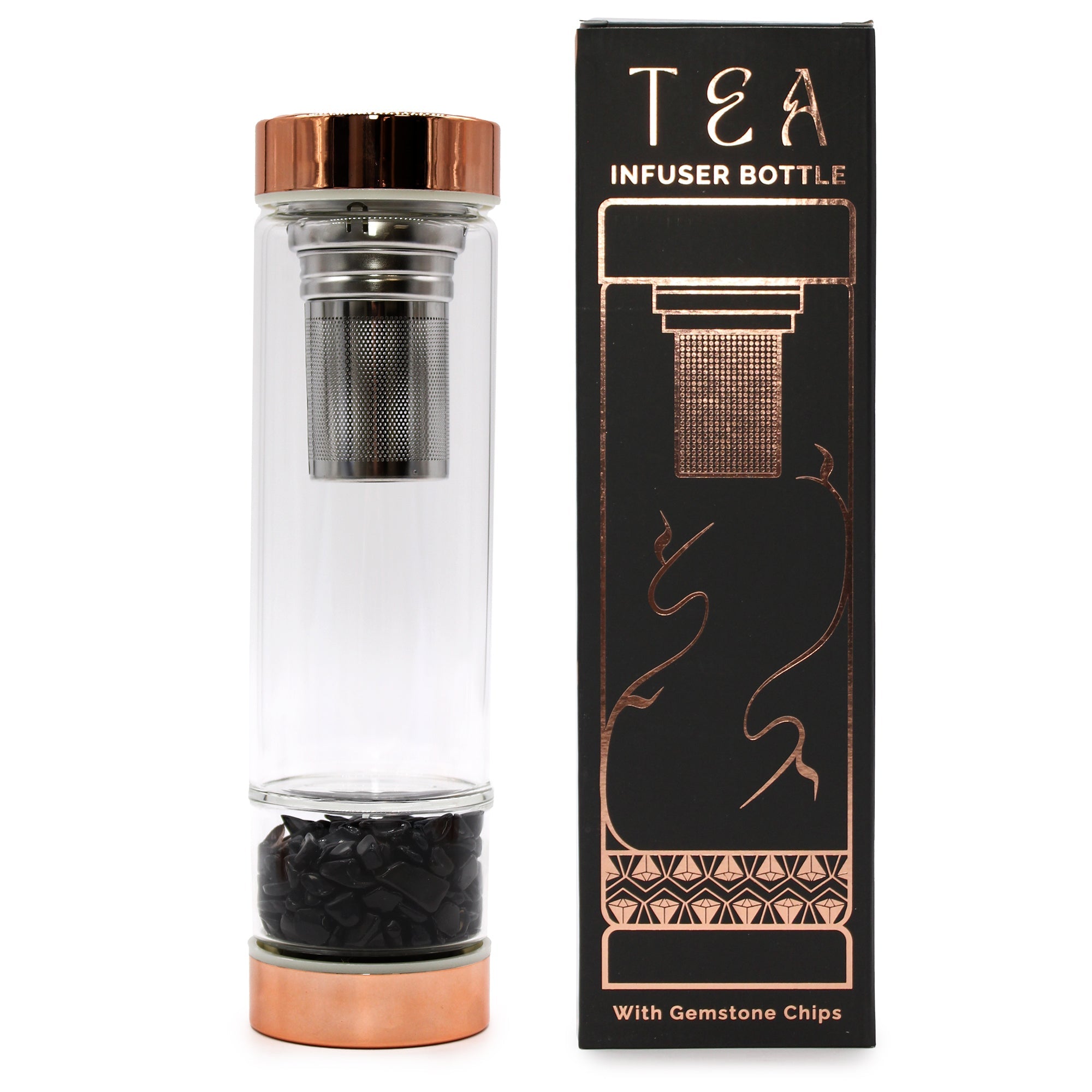 AW Artisan Onyx Gemstone Tea Infuser Bottle - 500 ml - Elliotti