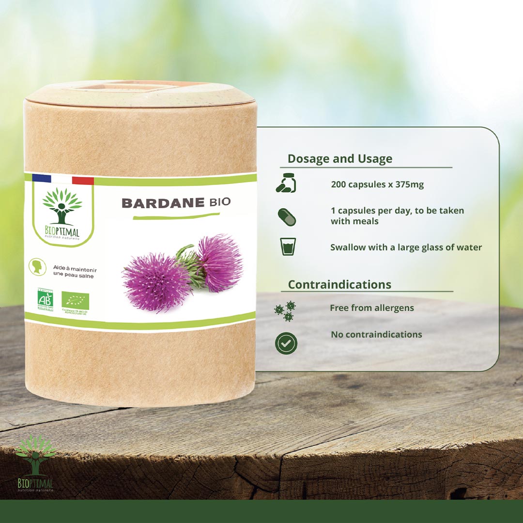 Bioptimal Organic Burdock, 200 capsules - Elliotti