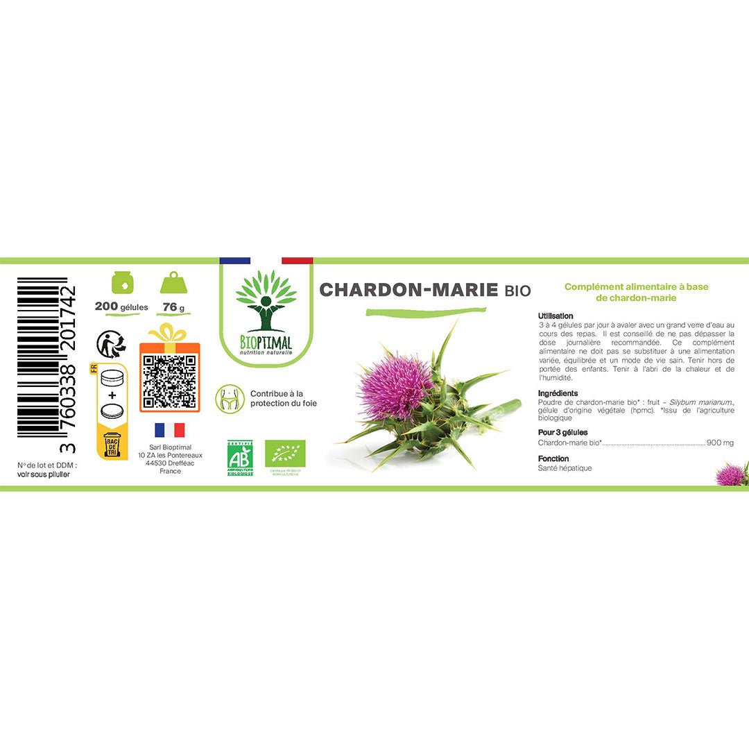 Bioptimal Organic Milk Thistle, 200 capsules - Elliotti