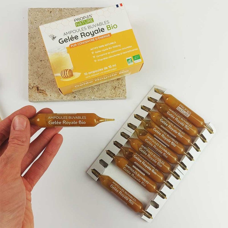 Propos'Nature Organic Royal Jelly - 1500 mg (certified organic) - 10 x 10ml ampoules - Elliotti