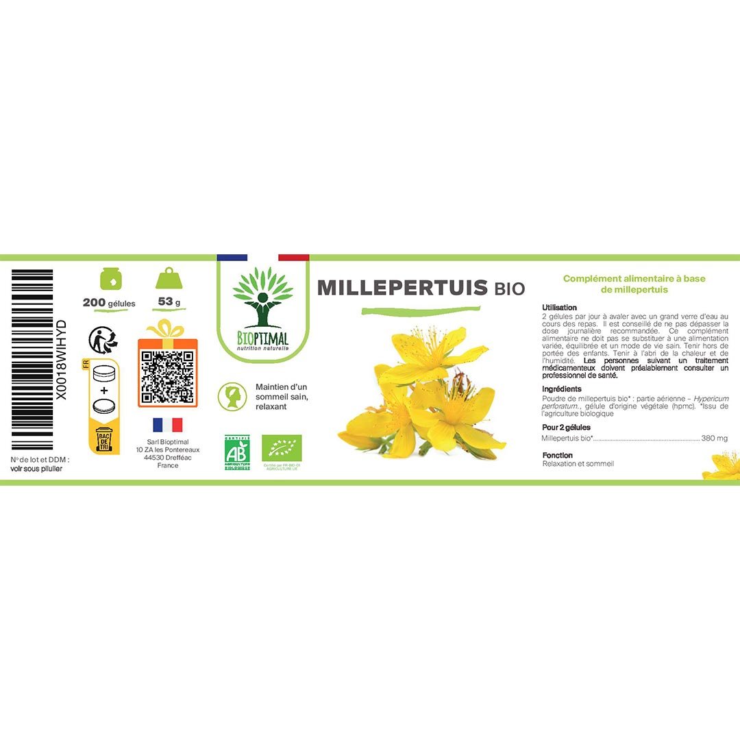 Bioptimal Organic St. John's Wort, 200 capsules - Elliotti