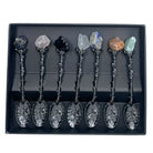 AW Artisan Spoons with Gemstones - Set of 7 Natural Crystal Spoons for Incense, Herbs & Intentional Rituals - Elliotti