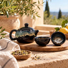 AW Artisan Traditional Chinese Ceramic Teapot Set - Black Enamel, 200ml - Elliotti