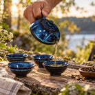 AW Artisan Traditional Chinese Ceramic Teapot Set - Blue Tones, 200ml - Elliotti