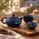 AW Artisan Traditional Chinese Ceramic Teapot Set - Blue Tones, 200ml - Elliotti