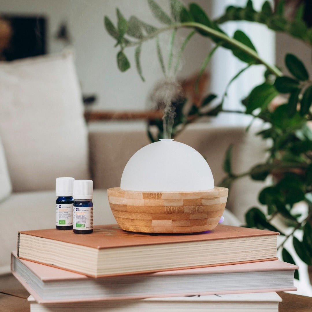 Ad Naturam Ultrasonic Essential Oil Diffuser - Bamboo & Frosted Glass - Elliotti