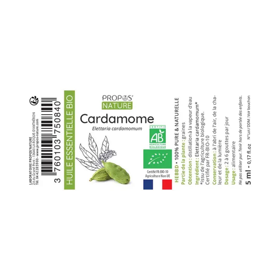 Laboratoire Propos'Nature Cardamom Organic Essential Oil, 5ml - Elliotti