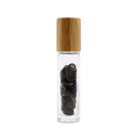 AW Artisan Gemstone Essential Oil Roller Bottle - Black Tourmaline, Wooden Lid - Elliotti